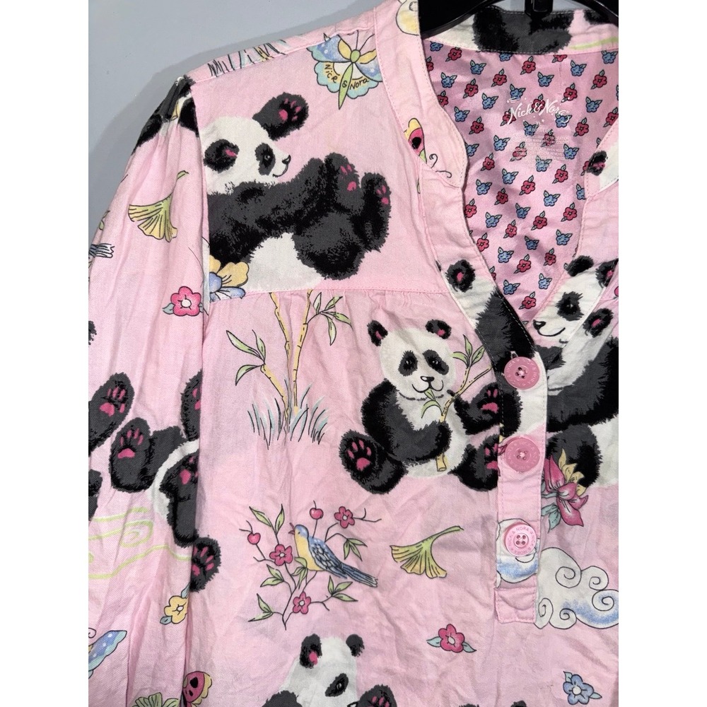 Nick & Nora long sleeve Panda flower ink sleep shirt women's XL - Picture 2 of 5